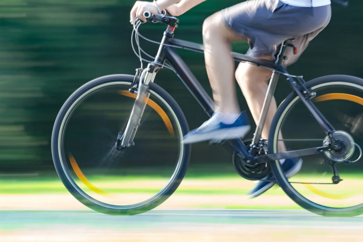 riding a bicycle