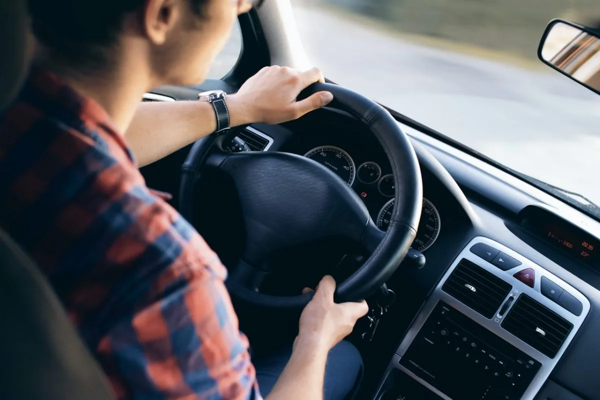 man driving