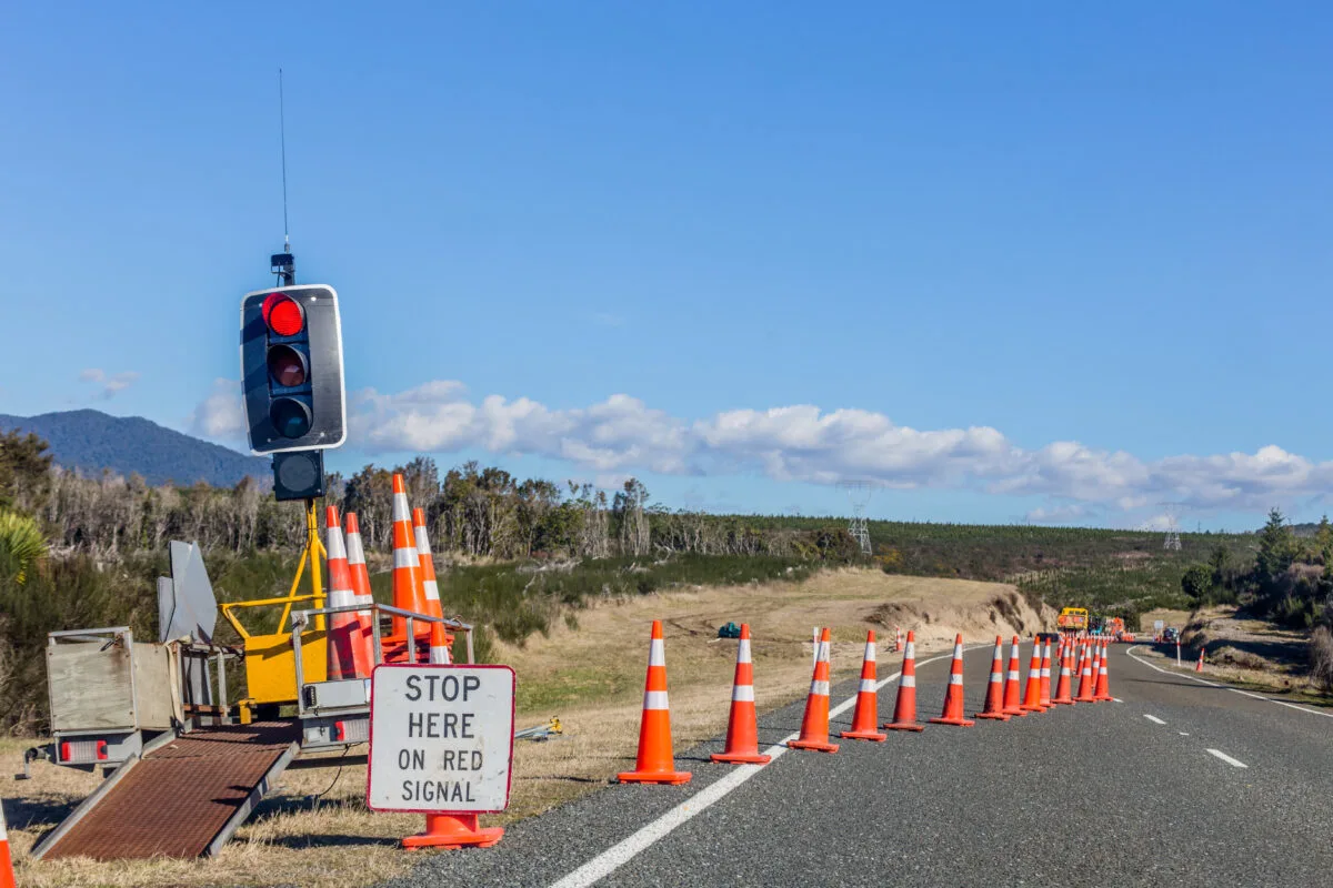 stop sign and blockade